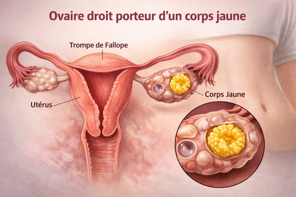 Ovaire droit porteur d’un corps jaune comprendre sans paniquer