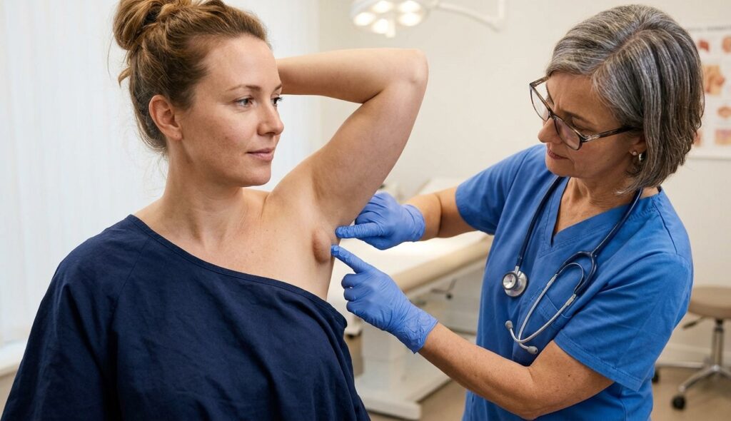 Ganglion gonflé aisselle